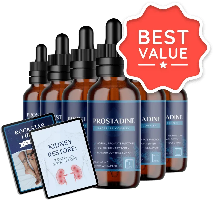 Prostadine 6-bottle best value bundle with 80 percent discount free shipping and bonus guides