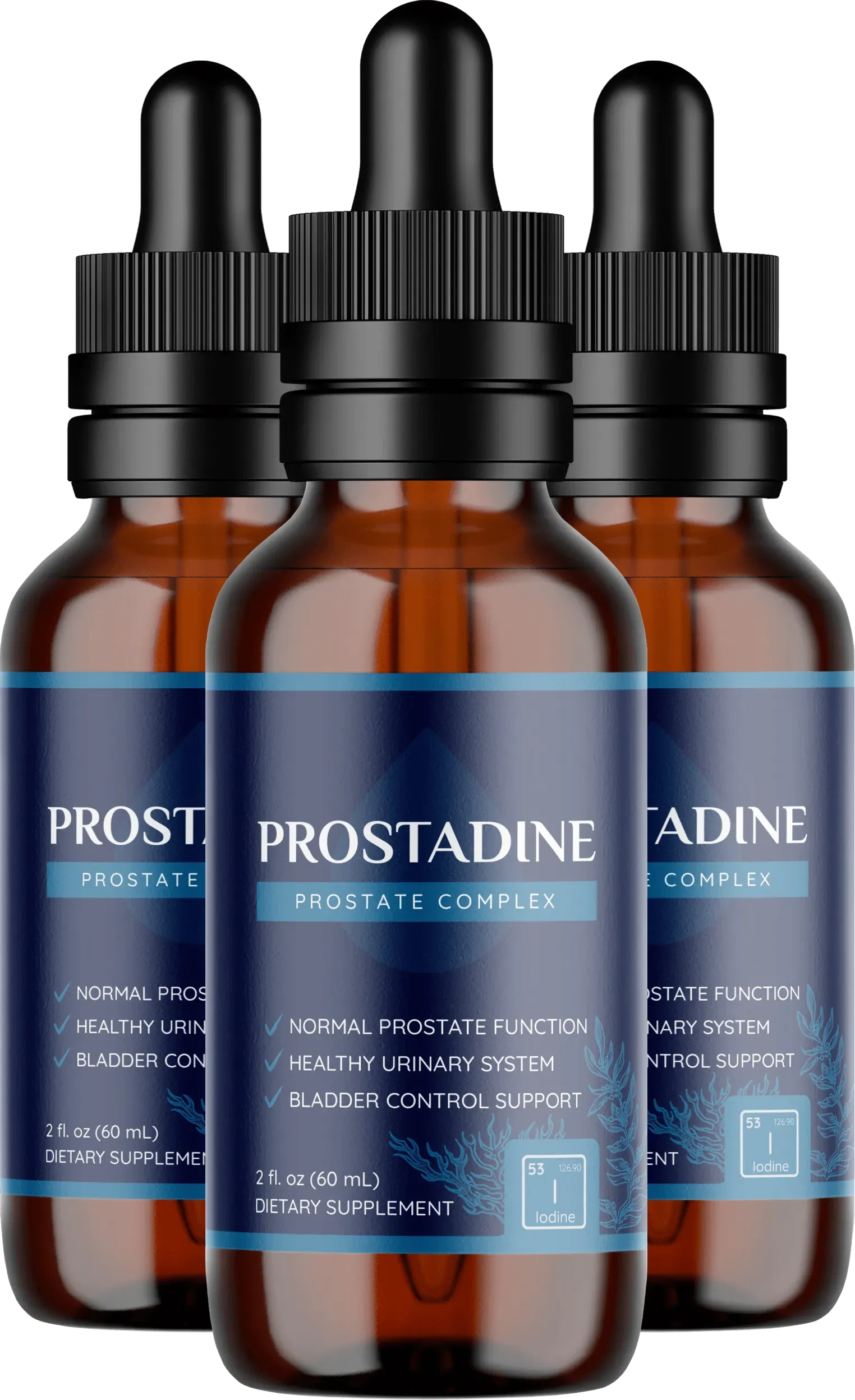 Prostadine 3-bottle supply bundle with precision dropper for daily prostate care